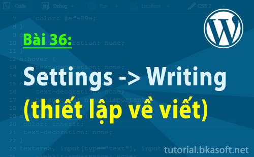 Bài 36: Settings -> Writing (thiết lập về viết)
