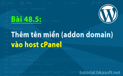Bài 48.5: Thêm tên miền (addon domain) vào host cPanel